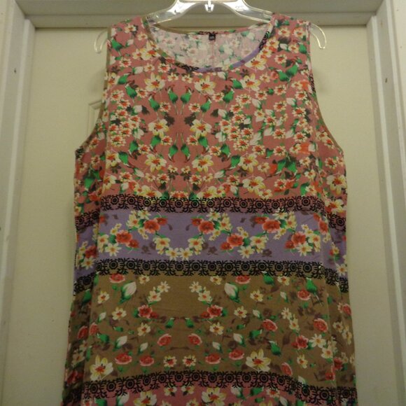 BOHEMIAN DREAMER GIRL FLOWERS COTTON BLEND MAXI DRESS 2 X - Picture 7 of 10